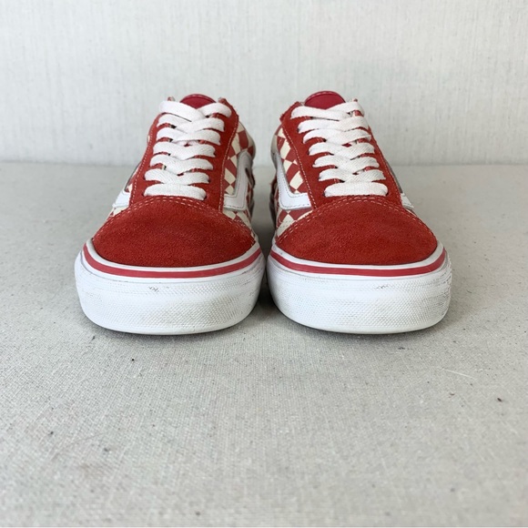 Vans~Women’s‎ Old Skool Retro Red Checkerboard Suede/Canvas Sneakers~Sz 5.5 - Picture 6 of 13